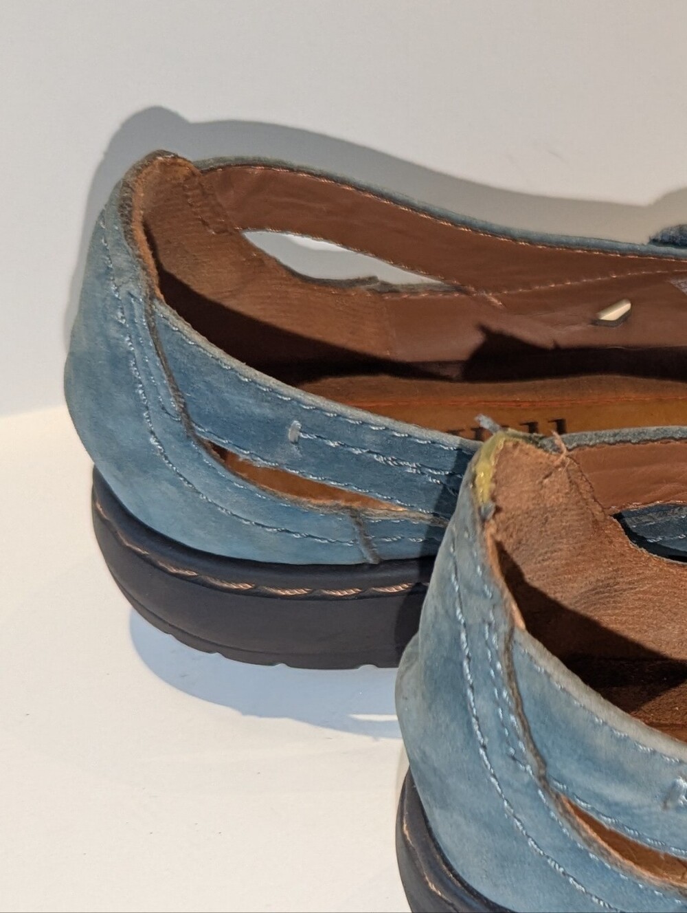 Cobb Hill by New Balance Blue Cutout Leather Slip-On Moccasins - Picture 6 of 7